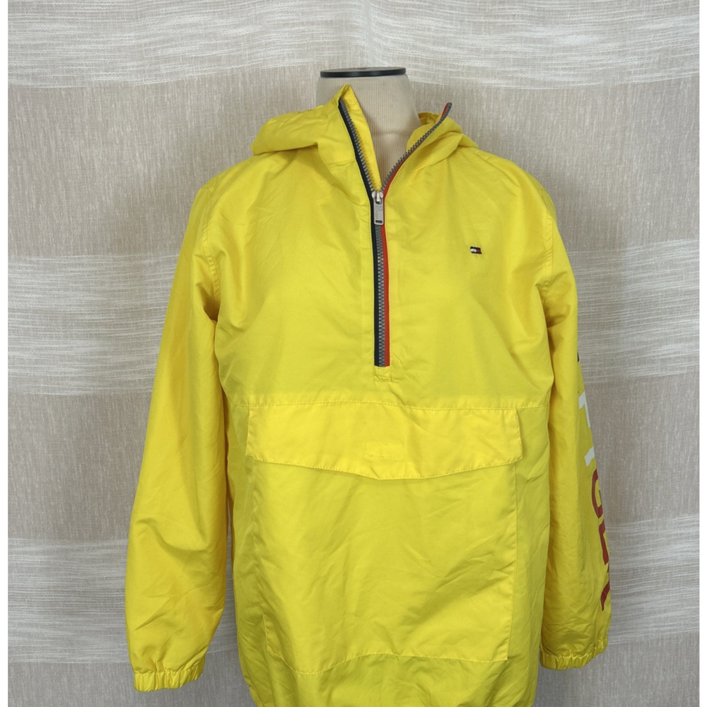 Tommy‎ Hilfiger Hooded Youth Jacket Large 16-18 Yellow Windbreaker Kids L